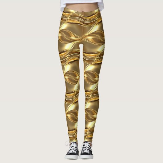 Fesselndes Goldmuster Leggings (Vorderseite)