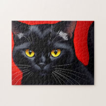 Fesselndes Kitty-Kunstporträt 252-teilige Schwarze