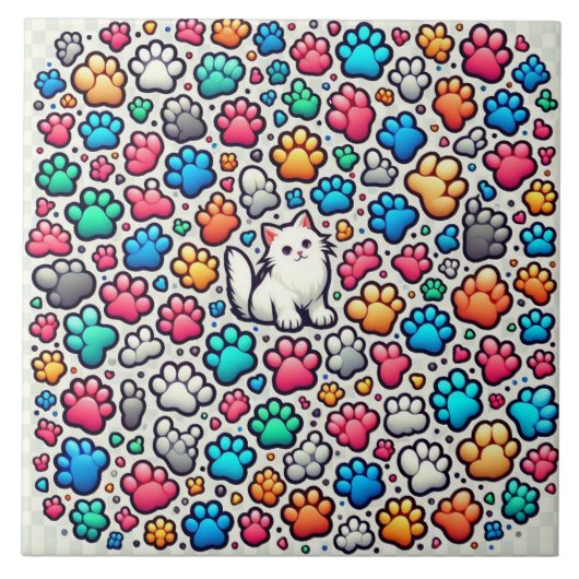 fesselndes Muster für verschiedene farbige Hunde Fliese (Vorderseite)