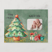 Fesselndes Weihnachtsbaum-Foto Feiertagspostkarte (Vorderseite)