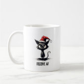 Fest AF Funny Cat Weihnachten Kaffeetasse (Links)