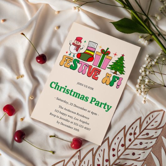 Fest AF Funny Christmas Party | Moderner Urlaub Einladung
