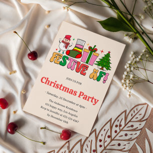 Fest AF Funny Christmas Party   Moderner Urlaub Einladung