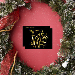 Fest AF Weihnachtsfeiertag Party Einladung Schwarz