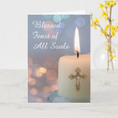 Fest aller Soule 2. November Lit Candle Karte (Gelbe Blume)