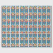 Fest-Bird-House Holiday Blue Wrapping Paper Geschenkpapier (Flach)