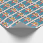 Fest-Bird-House Holiday Blue Wrapping Paper Geschenkpapier (Ecke)