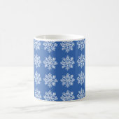 Fest Blaues Weiß Schneeflocken Muster Weihnachten Kaffeetasse (Mittel)
