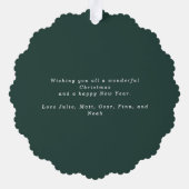 Fest-Blumenkranz-Foto Ornament Karte (Rückseite)