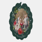 Fest-Blumenkranz-Foto Ornament Karte (Rechts)