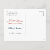 Fest Blumenreath Dunkles grünes Foto Weihnachten (Rückseite)