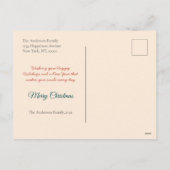 Fest Blumenreath Dunkles Rotes Foto Feiertagspostkarte (Rückseite)