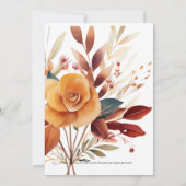 Fest Blumenstrauß Erntedank Dinner Einladung (Rückseite)