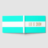 Fest Bright Aqua White Stripes LASSEN ES SCHNEE Te Gästebuch (Voll)