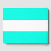 Fest Bright Aqua White Stripes LASSEN ES SCHNEE Te Gästebuch (Rückseite)