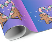Fest Candy Cane & Gingerbrot Urlaub Geschenkpapier (Rolleneckpunkt)