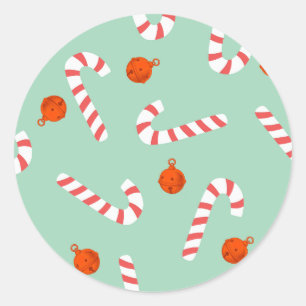 Fest Candy Cane Umschlag Aufkleber Round Stickers
