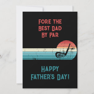 Fest das beste Vater Par Funny Golf Thema Feiertagskarte