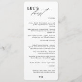 Fest das moderne schwarze Hochzeitmenü der Kalligr Menükarte (Vorderseite)