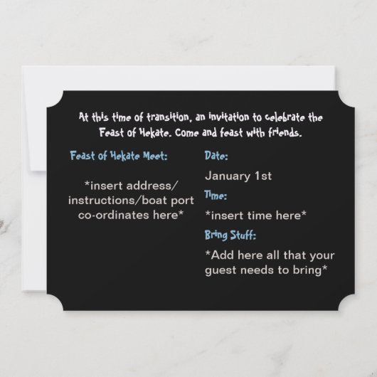 Fest der Hekate Einladung zu einer heidnischen Ans (Rückseite)