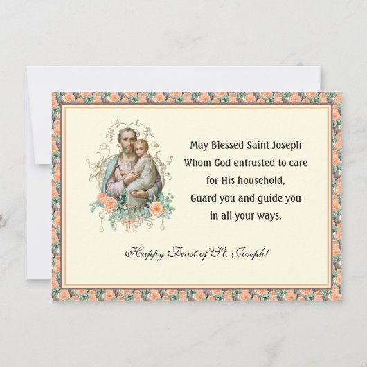 Fest der katholischen Gedenktafel St. Joseph Karte (Rückseite)