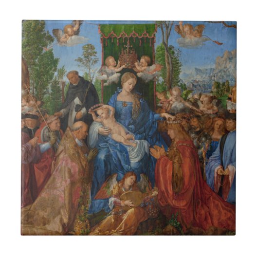 Fest der Rose Garlands, 1506 (Holzöl) Fliese (Vorderseite)