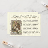 Fest des heiligen Anthony Padua katholische Gebets Karte (Vorderseite/Rückseite Beispiel)