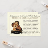 Fest des heiligen Anthony Padua katholische Gebets Karte (Vorderseite/Rückseite Beispiel)