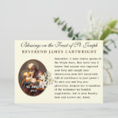 Fest des hl. Joseph-katholischen Gedenkens Gebet Karte (Stehend Vorderseite)