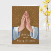 Fest des hl. Joseph Segen Gebet Hände Karte (Gelbe Blume)