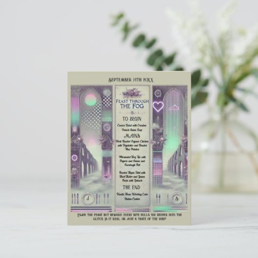 🍽️ "Fest durch den Nebel" Weidcore Hochzeitsmenü (Stehend Vorderseite)