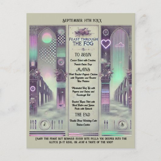 🍽️ "Fest durch den Nebel" Weidcore Hochzeitsmenü (Vorderseite)