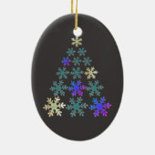 Fest Elegante Schneeflocken Keramik Ornament (Hinten)