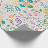 Fest farbenfrohe Blütendusche Geschenkpapier (Ecke)
