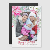 Fest-farbenfrohe Pink Poinsettias Foto Magnetkarte (Vorne/Hinten)