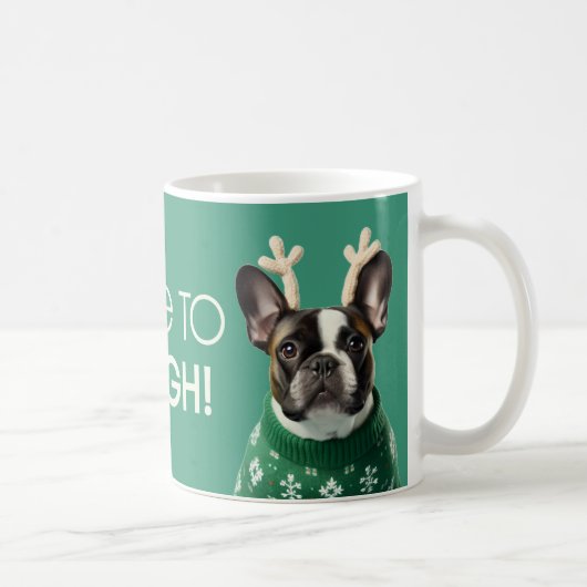 Fest französische Bulldog-Tasse - Hier bis Sleigh Kaffeetasse (Rechts)