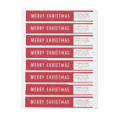 Fest Frohe Weihnachten Skinny Wraparound Labels (Bogen)