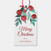Fest Frohe Weihnachten Wasserfarbe Rote Berries Geschenkanhänger (Vorderseite)