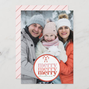 Fest Frohe Weihnachts Candy Cane Red Green Foto Feiertagskarte