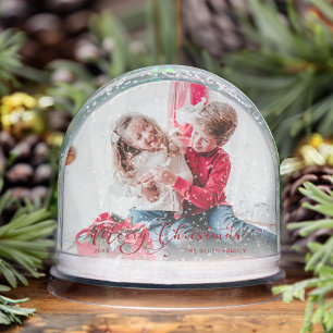 Fest Frohe Weihnachts-Script-Foto Snow Globe Schneekugeln