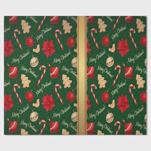 Fest Frohe Weihnachtswrapping Papier Geschenkpapier (Flach)