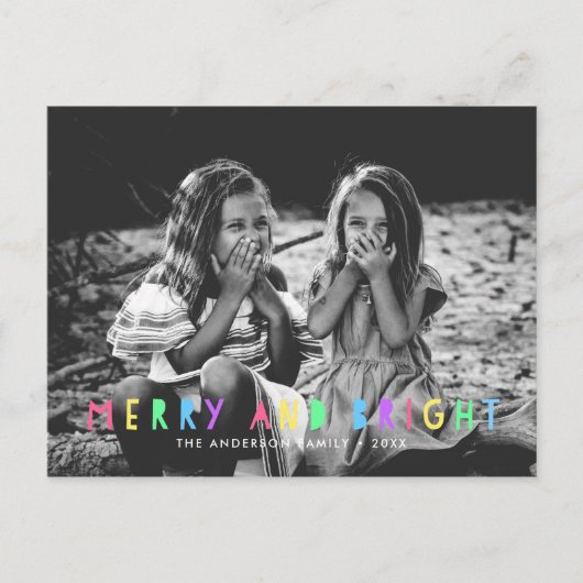 Fest fröhlich und hell Single Foto Weihnachten (Vorderseite)