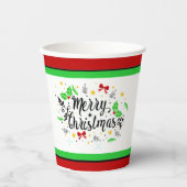 Fest fröhliche Weihnachtszeitungen Pappbecher (Vorderseite)