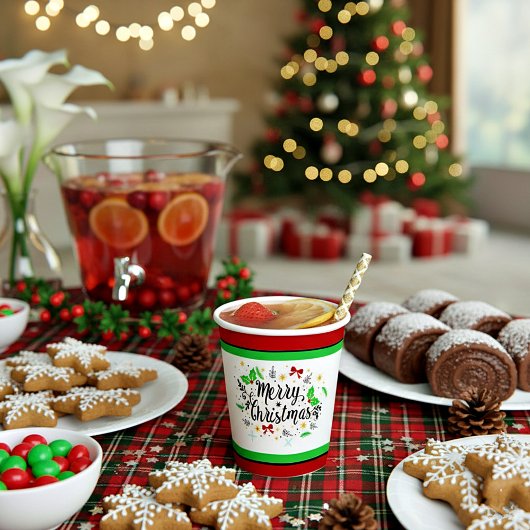 Fest fröhliche Weihnachtszeitungen Pappbecher