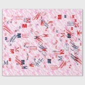 Fest Fuchsia Pink Clouds Dekoration Geschenkpapier (Flach)