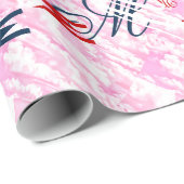 Fest Fuchsia Pink Clouds Dekoration Geschenkpapier (Rolleneckpunkt)