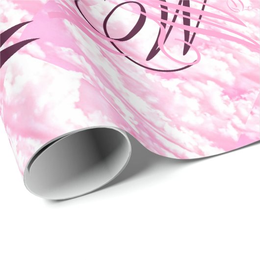 Fest Fuchsia Pink Clouds Dekoration Geschenkpapier (Rolleneckpunkt)