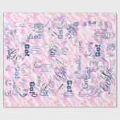 Fest Fuchsia Pink Clouds Dekoration Geschenkpapier (Flach)