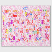 Fest Fuchsia Pink Clouds Dekoration Geschenkpapier (Flach)