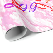 Fest Fuchsia Pink Clouds Dekoration Geschenkpapier (Rolleneckpunkt)